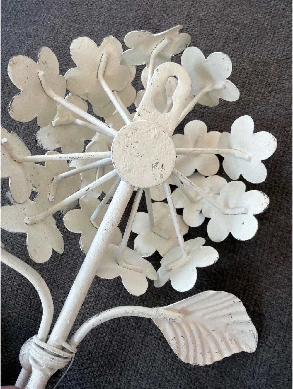 Decorative White Metal hydrangea Flower Wall Hook